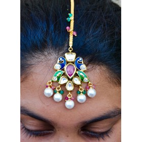 Kundan Peacock Maang Tikka